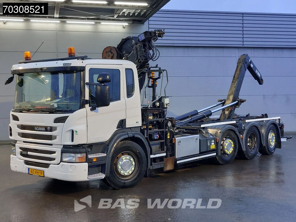 Scania P360 8X2 HIAB 211 E-3 HIPRO Crane + XR21S61 hooklift Lift+Steering axle Euro 5
