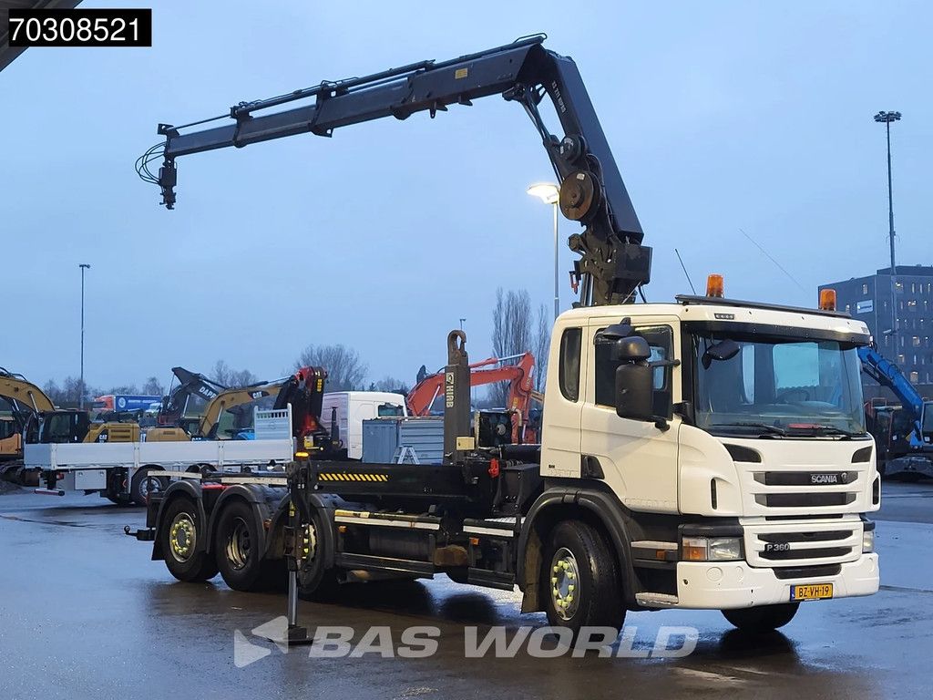 Scania P360 8X2 HIAB 211 E-3 HIPRO Crane + XR21S61 hooklift Lift+Steering axle Euro 5