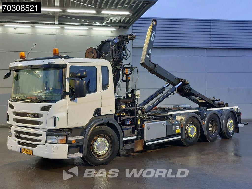 Scania P360 8X2 HIAB 211 E-3 HIPRO Crane + XR21S61 hooklift Lift+Steering axle Euro 5