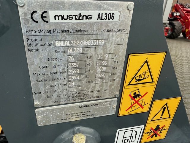 Mustang Manitou 306 Slechts 500uur !!! Minishovel Kniklader 20km