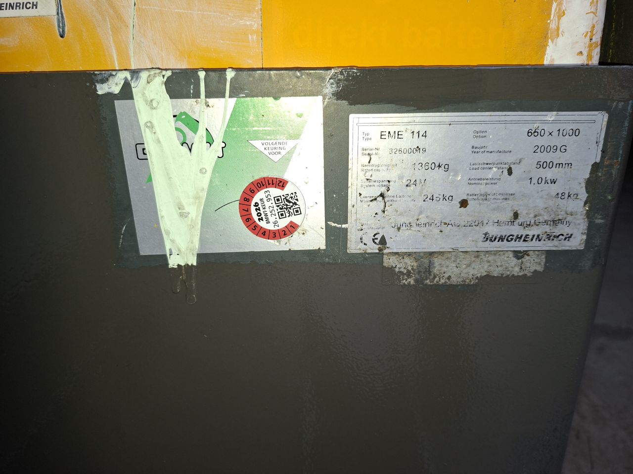 Elektrische palletwagen Jungheinrich EME 114 brede vorken