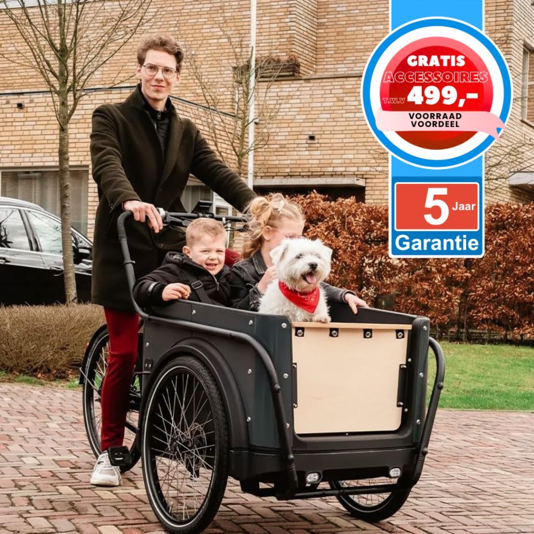 ROYAL CARGO BAKFIETSEN ELEKTRISCHE BAKFIETS + GRATIS ACCESSOIRES