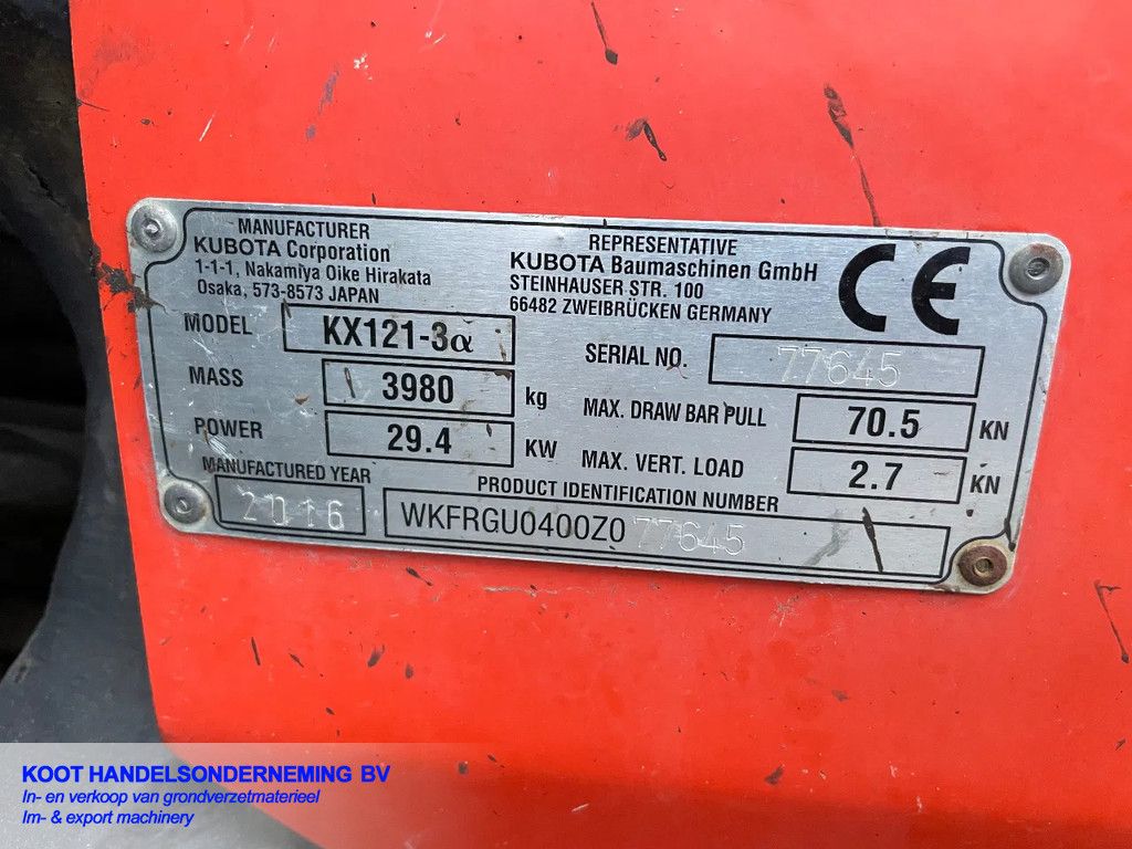 Kubota KX 121-3a 3 Buckets! Airco!