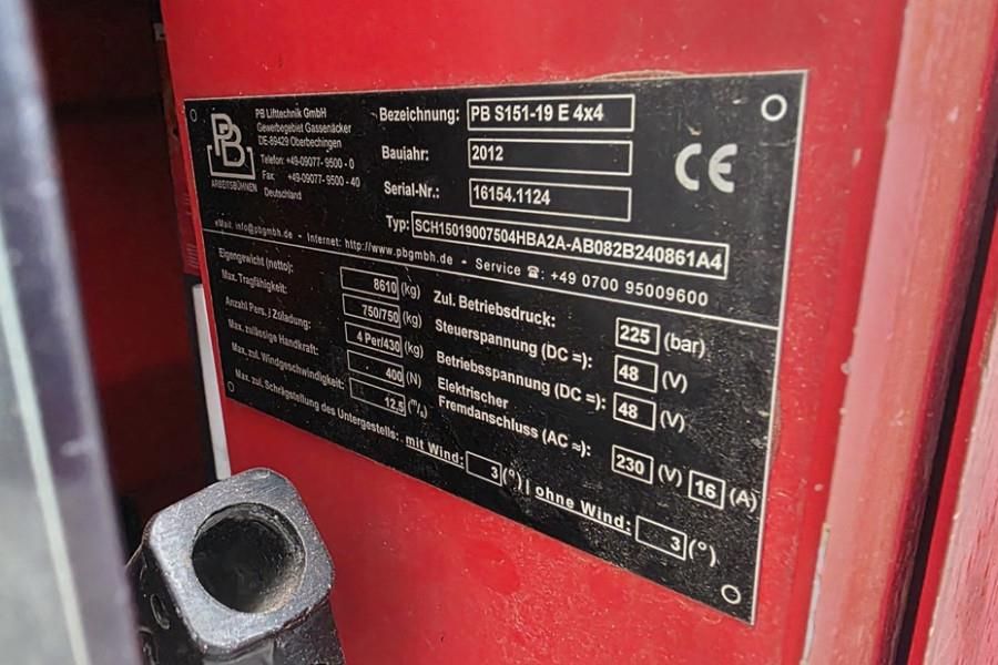 PB Lifttechnik S151-19E 4x4 Electric, 4x4 Drive, 15m Working Heig