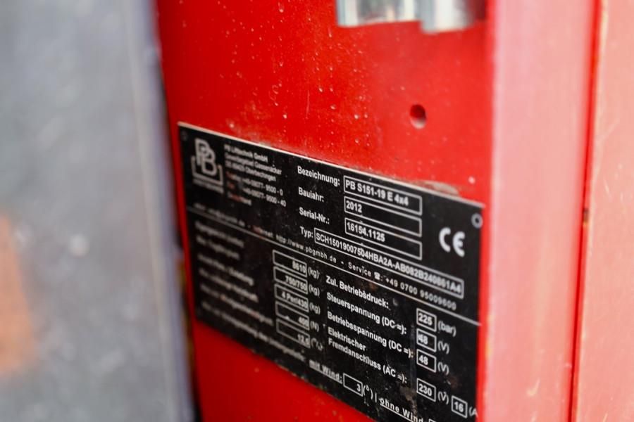 PB Lifttechnik S151-19E 4x4 Electric, 4x4 Drive, 15m Working Heig