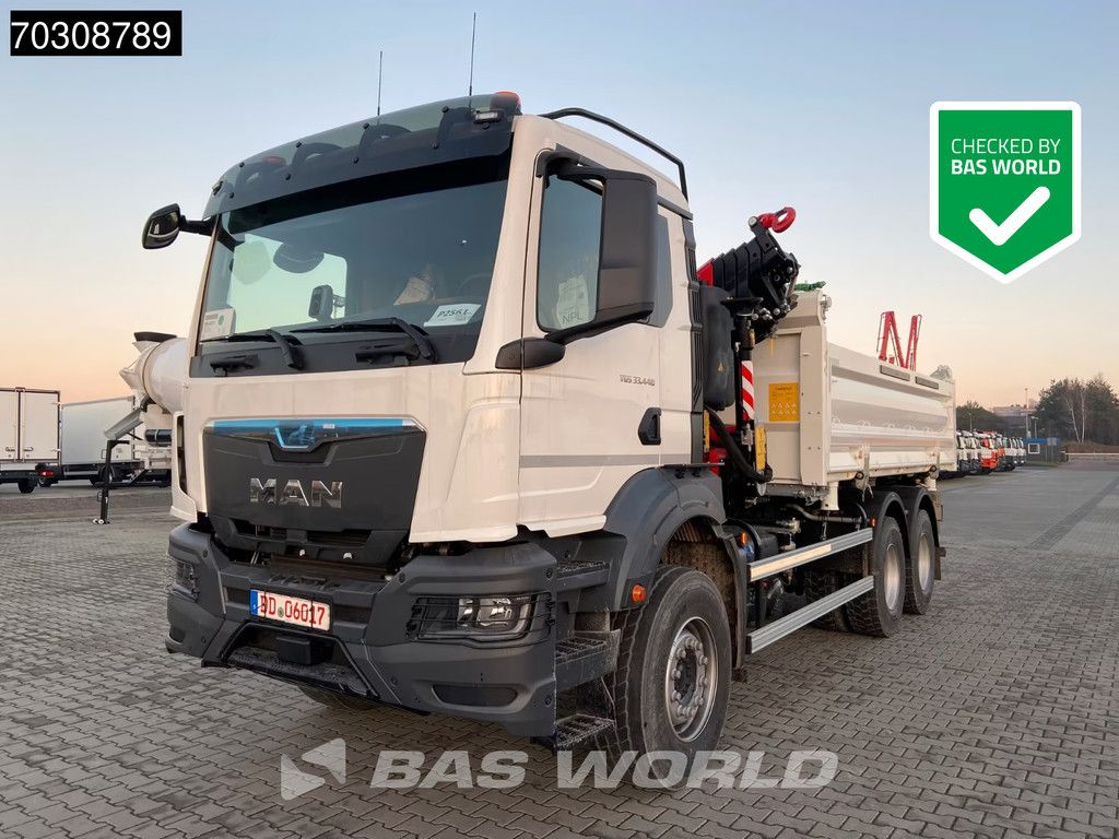MAN TGS TGS 33.440 6X4 NEW! FASSI F235A.0.25 Kran Crane 11m3 3-way tipper Big-Axle Euro 6