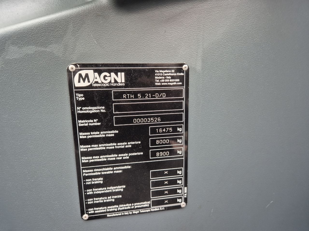 Used MAGNI RTH 5.21 roto telescopic with lifting height up to 21