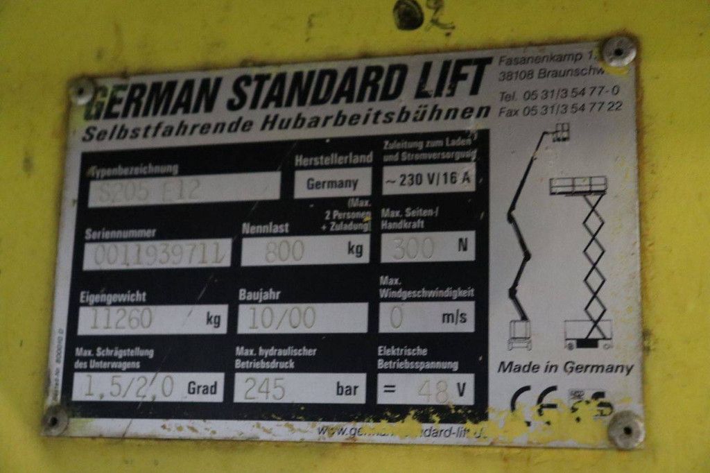 Scissor lift German S205 E12 Electric 22.5m