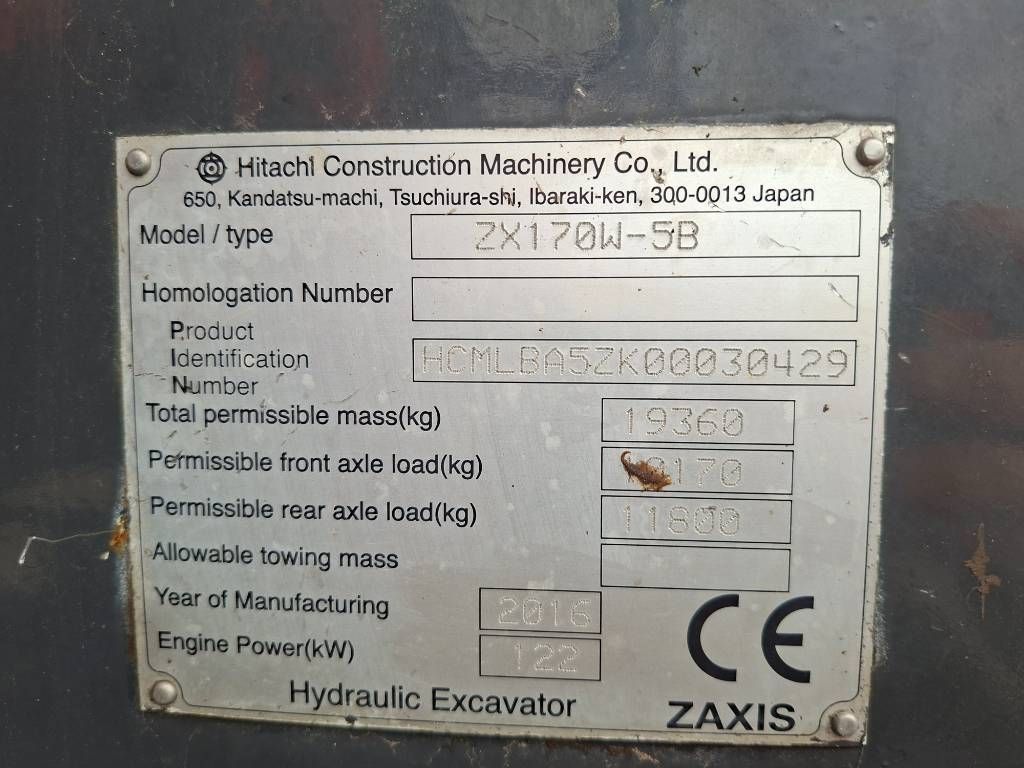 Hitachi ZX 170 W-5 B