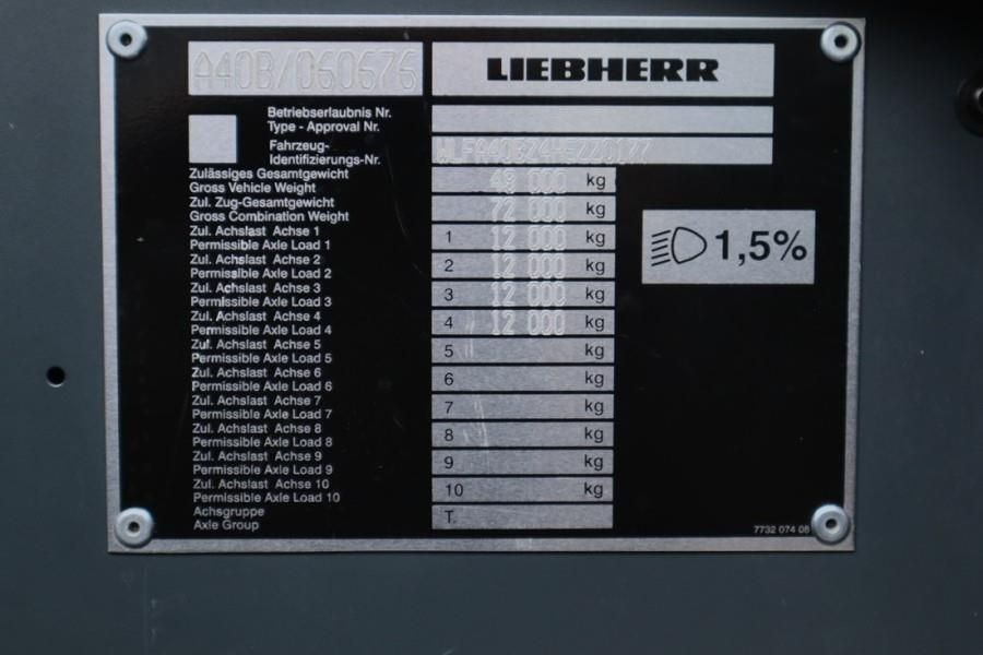 Liebherr LTM1070-4.2 Dutch Vehicle Registration, Valid Insp