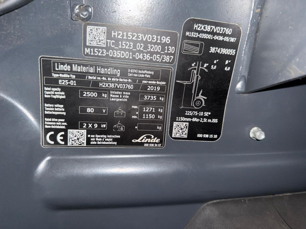 Linde E25-02 BJ 2019 hh 5630 1359 uur ACCU van 2021.