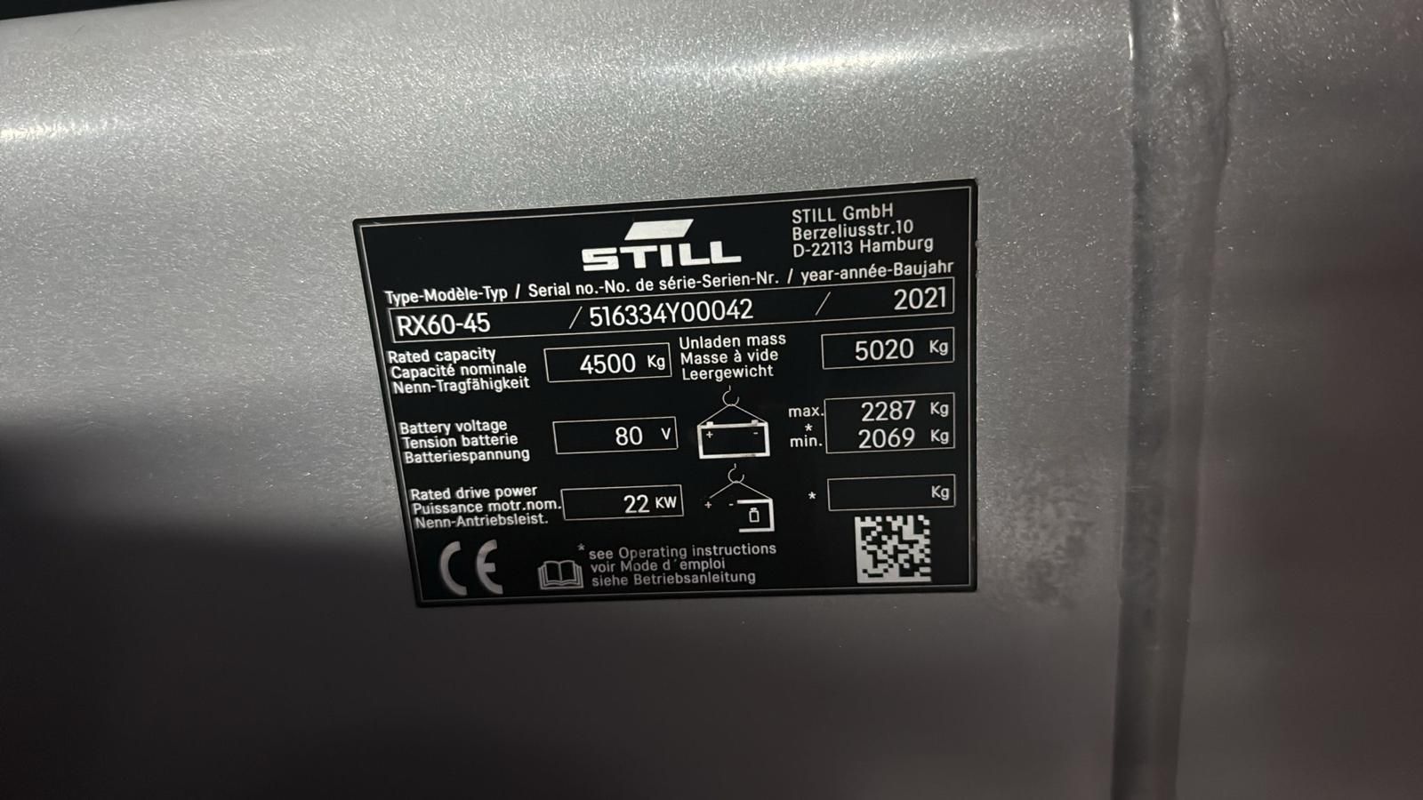 Heftruck still RX 60-45 bj 2021 hh 5980 mm met vv ss