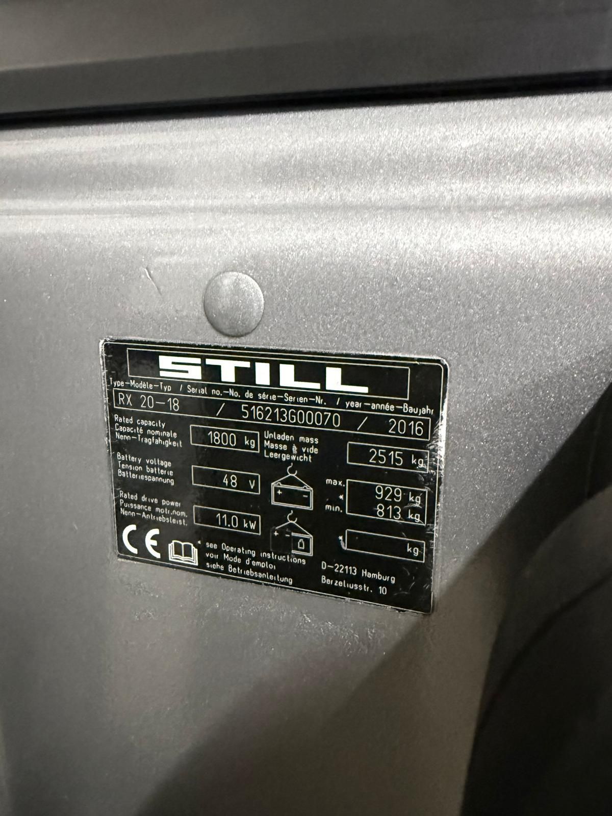 Still RX 20-18 bj 2016 triplo 4560mm 5400 uur.