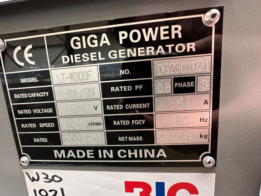Giga power LT-W30GF 37.5 kVA silent generator