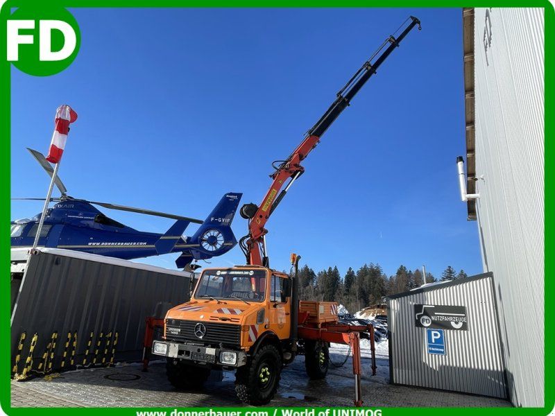 Mercedes-Benz Unimog U1450 mit großen Kran sowie Kranseilwinde aus 1.Hand