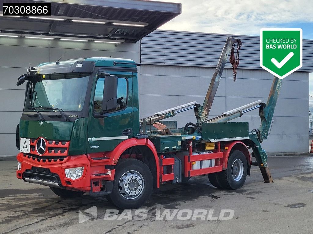 Mercedes Arocs 1833 4X2 Meiller Ak 12 LT skiploader Steelsuspension Big-Axle Automatic Euro 6