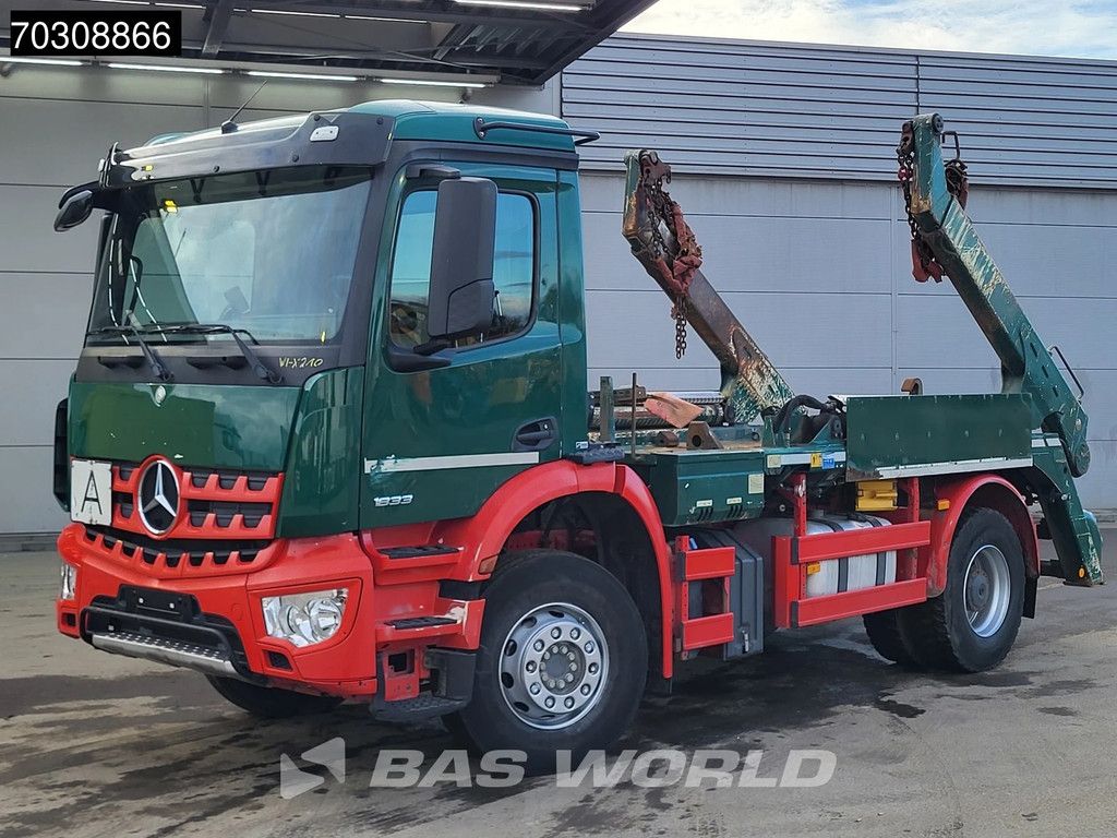 Mercedes Arocs 1833 4X2 Meiller Ak 12 LT skiploader Steelsuspension Big-Axle Automatic Euro 6