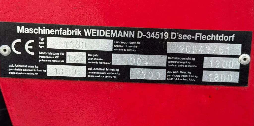 Weidemann 1130 minishovel kniklader