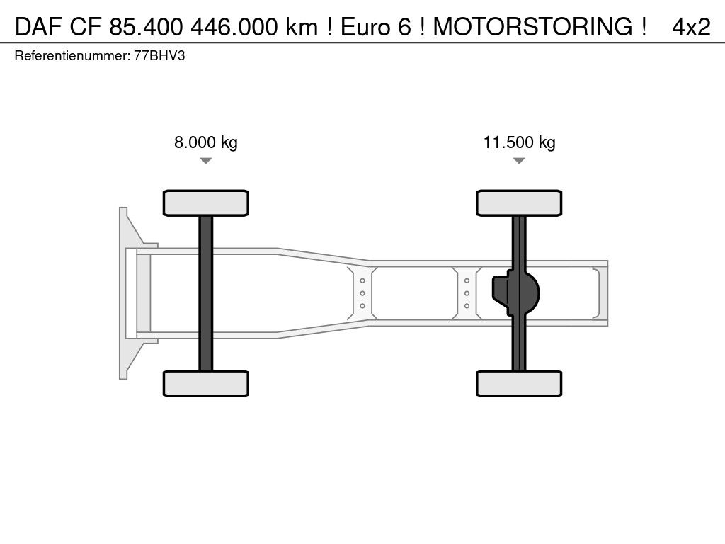 DAF CF 85.400 446.000 km ! Euro 6 ! MOTORSTORING !