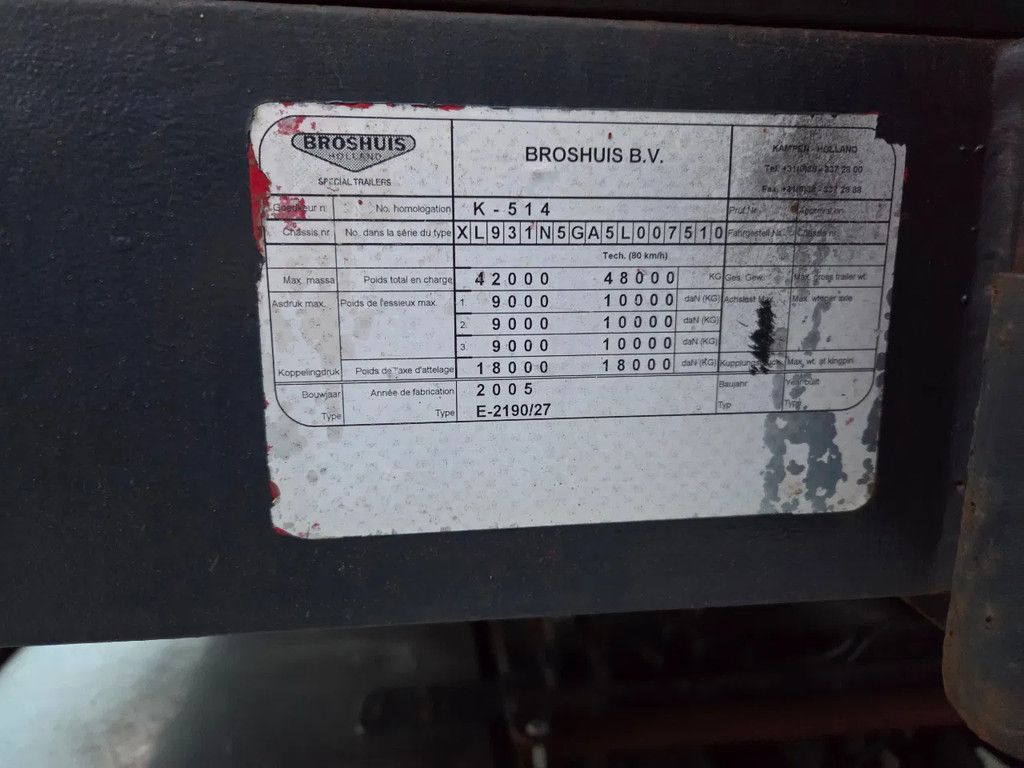 Broshuis 31N5-EU 3 as schuiver/stuuras