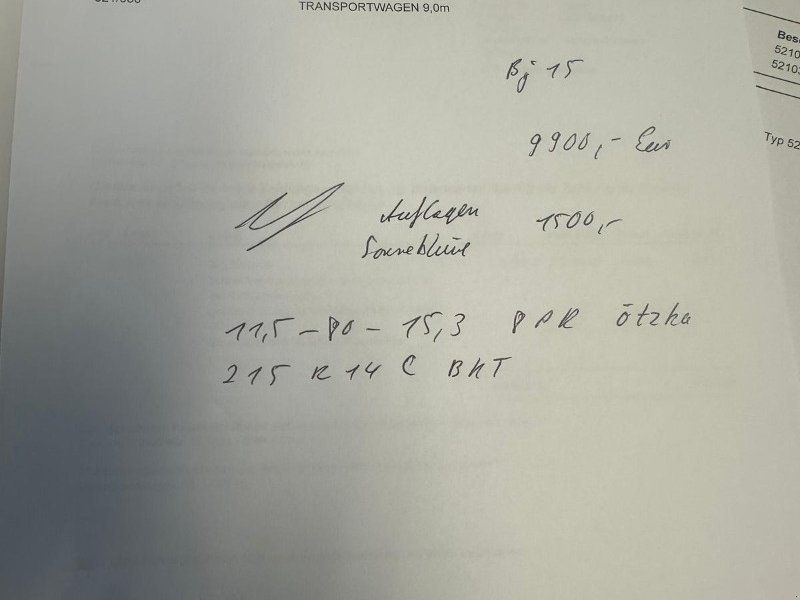 Claas Schneidwerkwagen 9,3 m