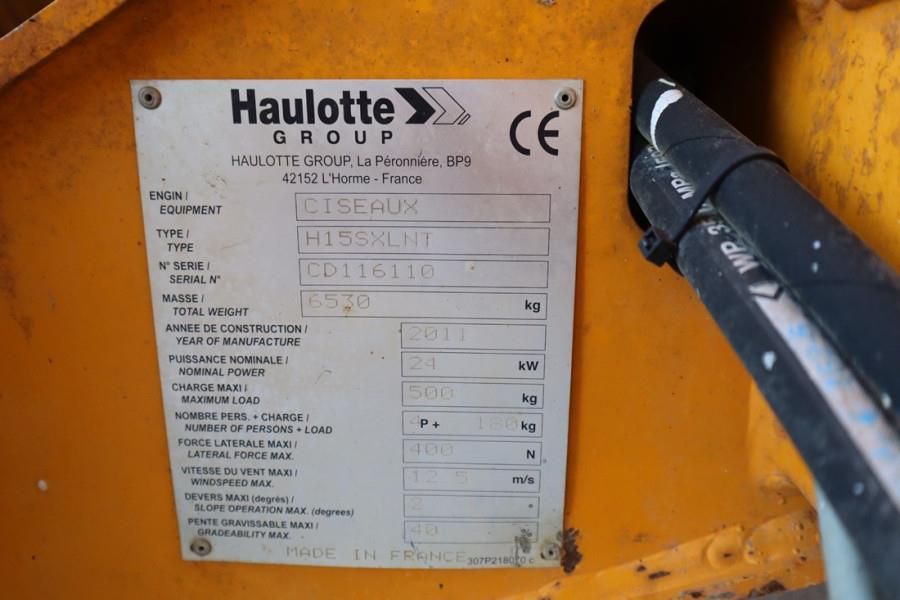Haulotte H15SXL Diesel, 4x4 Drive, 15m Working Height, 500k