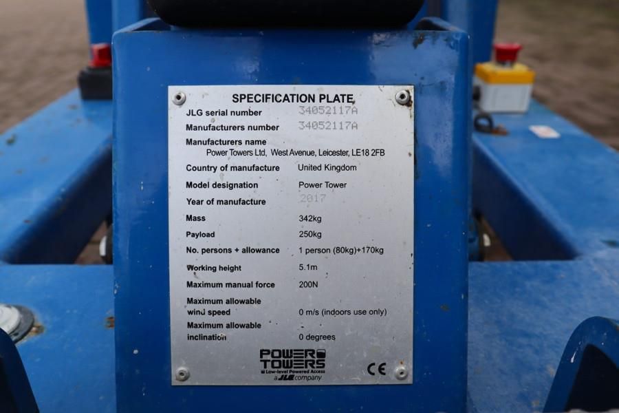 JLG Power Tower Electric, 5.10m Working Height, 250kg