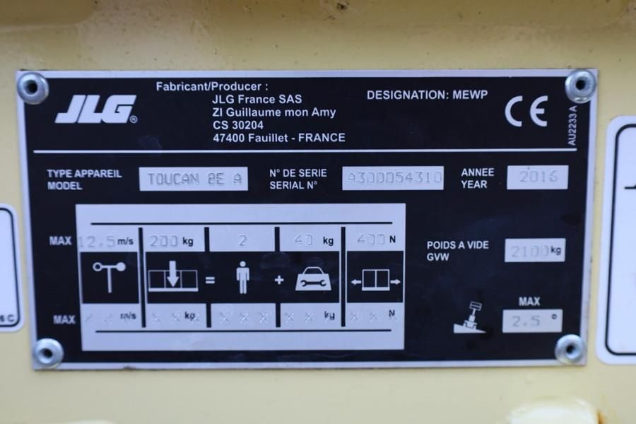 JLG TOUCAN 8E A Electric, 8.2m Working Height, 2.65m R