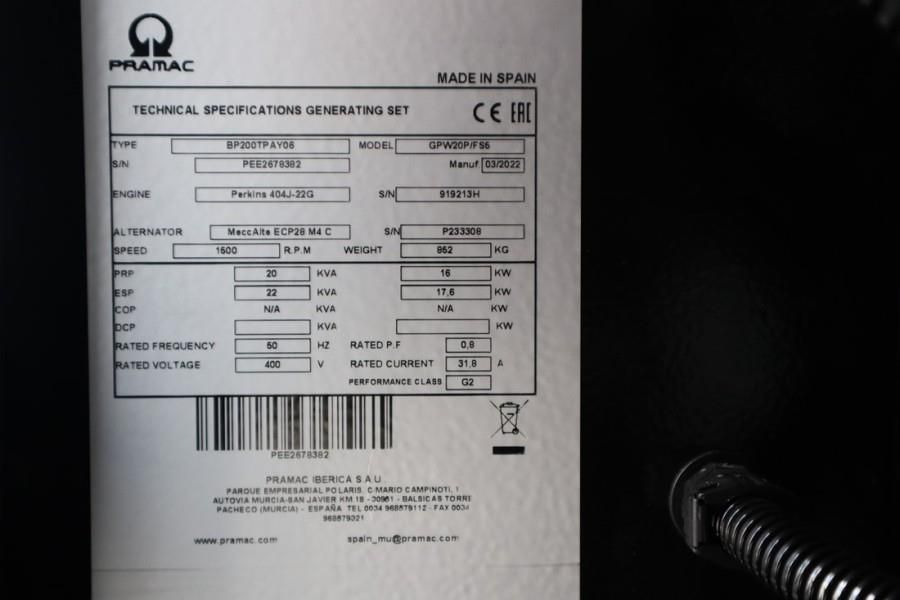 Pramac GPW20P Unused, Valid inspection, *Guarantee! Diese