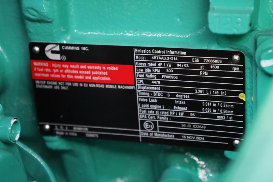 Cummins C66D5EQ Declaration of Conformity, Diesel, 66kVA,