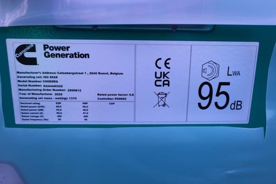 Cummins C66D5EQ Declaration of Conformity, Diesel, 66kVA,
