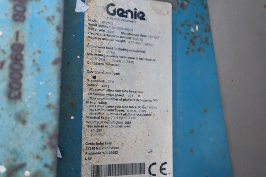 Genie GS2632 Electric, Working Height 10m, 227kg Capacit