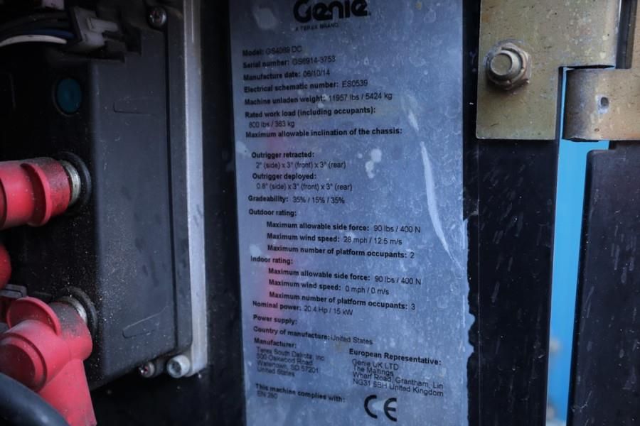Genie GS4069 Electric, 14m Working Height, 363kg Capacit