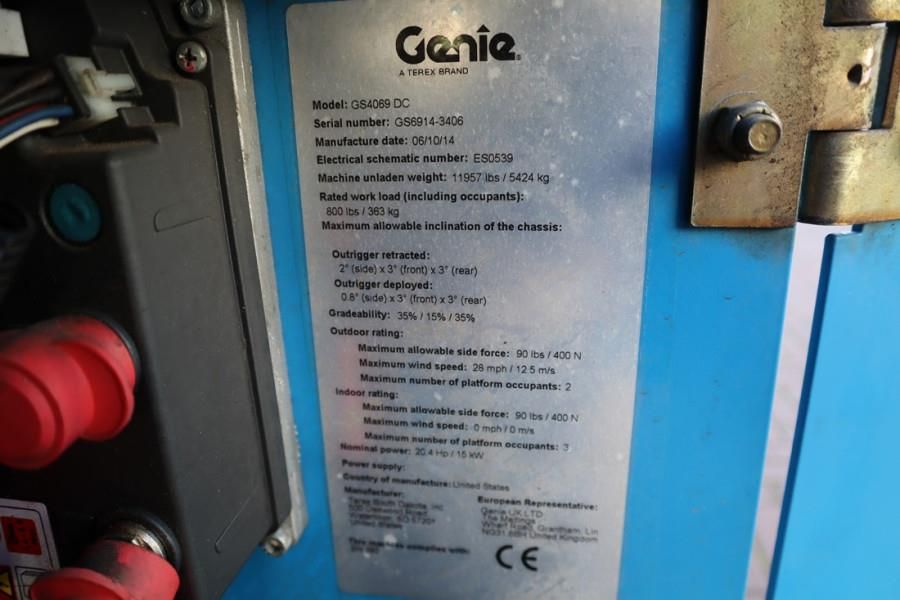 Genie GS4069 Electric, 14m Working Height, 363kg Capacit