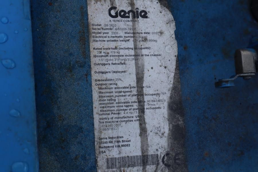 Genie GS2632 Electric, Working Height 10m, 227kg Capacit