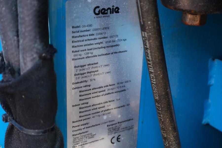 Genie GS4390 Diesel, 4x4 Drive, 15m Working Height, 680k