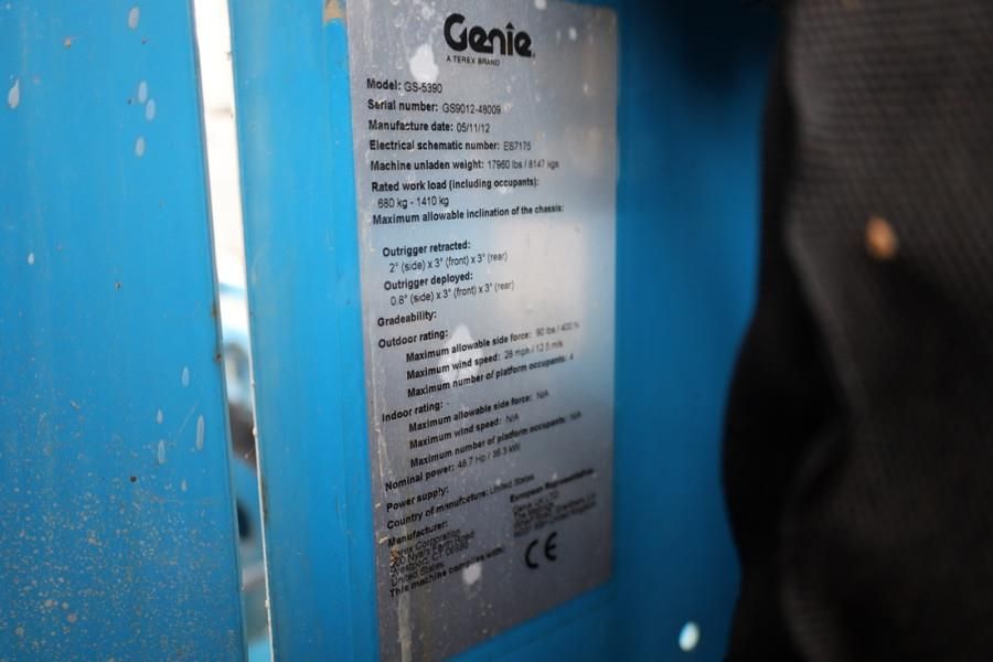 Genie GS5390 Diesel, 4x4 Drive, 18.15m Working Height, 6