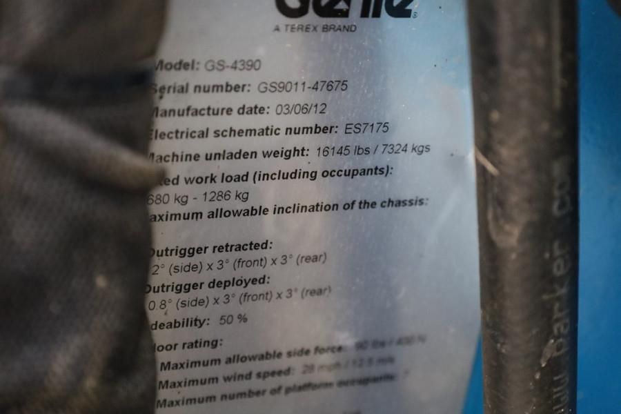 Genie GS4390 Diesel, 4x4 Drive, 15m Working Height, 680k