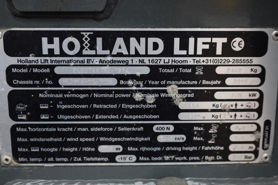 Holland Lift Ecostar HL-7814 Electric, 10m Working Height, 450k