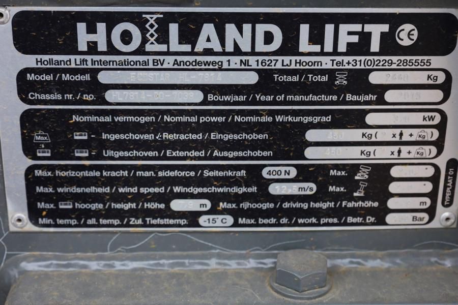 Holland Lift Ecostar HL-7814 Electric, 10m Working Height, 450k