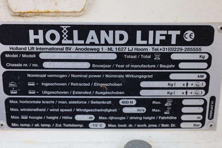 Holland Lift Ecostar HL-11812 Electric, 14m Working Height, 300