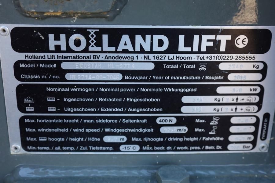 Holland Lift Ecostar HL-9714 Electric, 12m Working Height, 325k