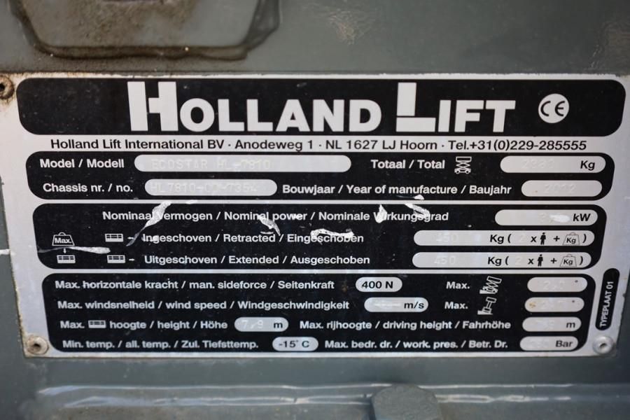 Holland Lift Ecostar HL-7810 Electric, 10m Working Height, 450k