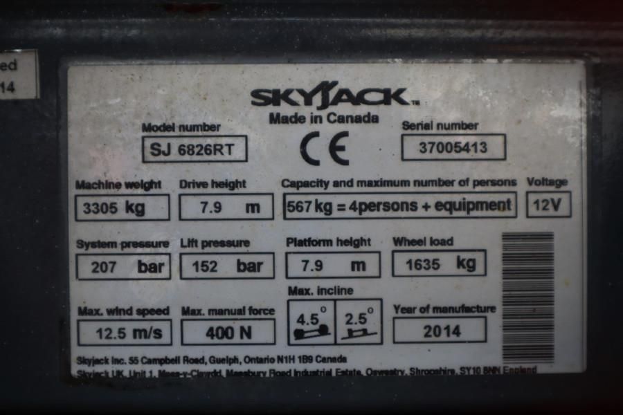 SkyJack SJ6826 Diesel, 4x4 Drive, 10m Working Height, 567k