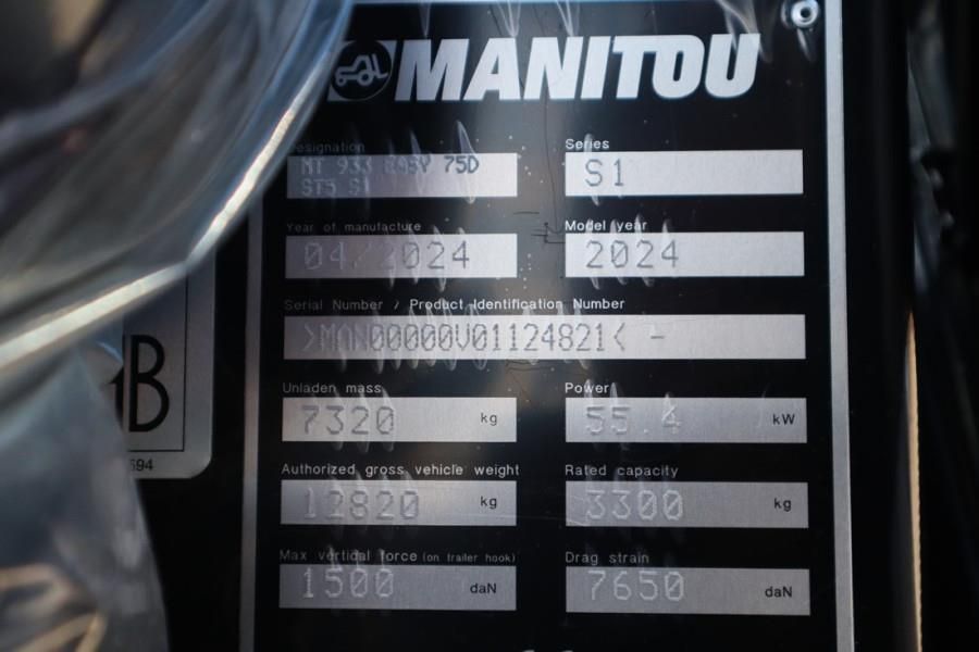 Manitou MT933 EASY 75D ST5 S1 Valid inspection, *Guarantee