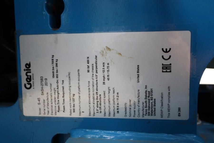 Genie S45 Valid inspection, *Guarantee! Diesel, 4x4 Driv