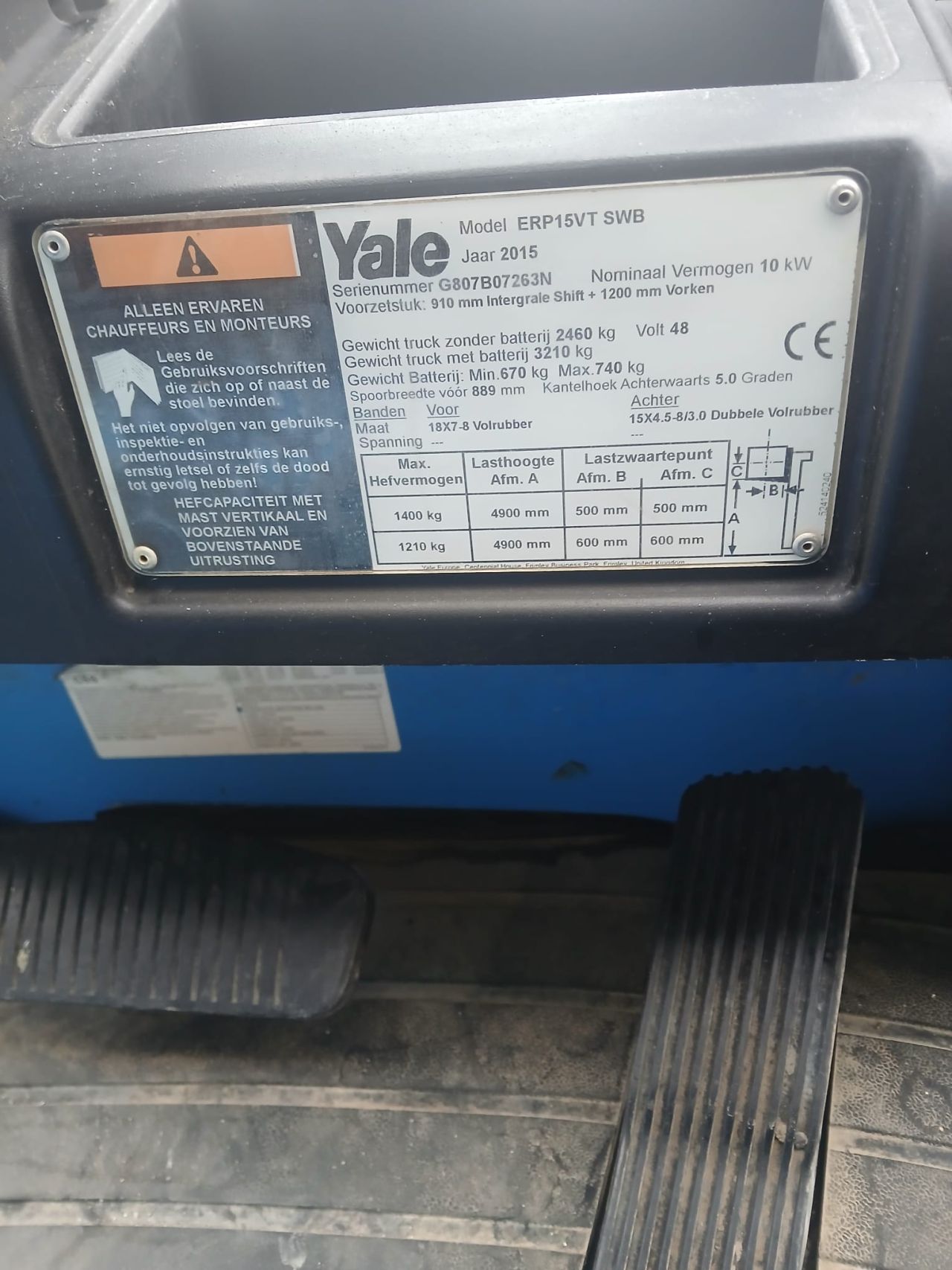Yale elektrische heftruck erp15vt 1500kg lage uren stand