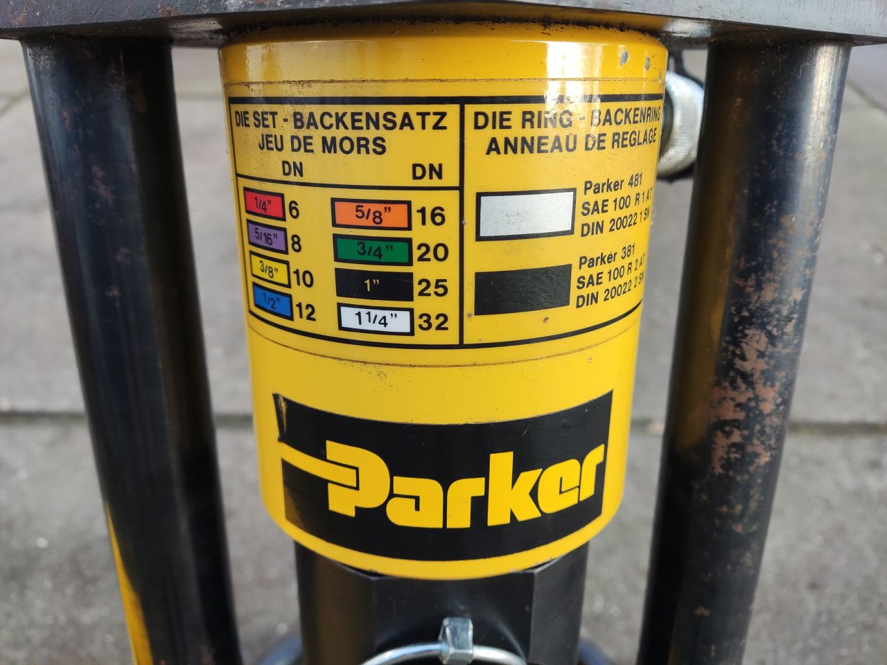 PARKER Karrykrimp slangenpers (type 82C-061L, 10.000 PSI)