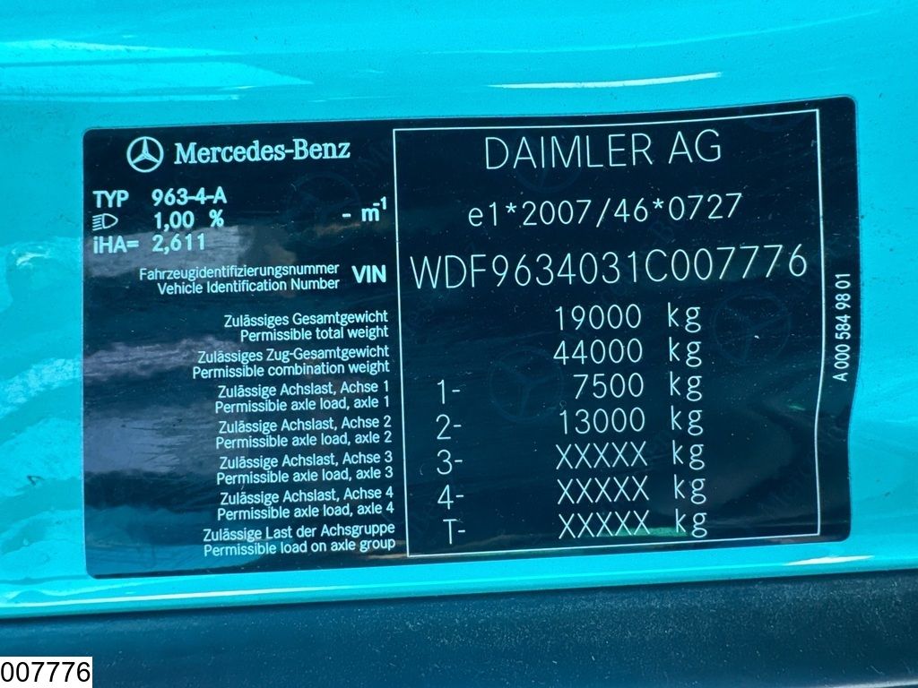 Mercedes Actros 1848 EURO 6, Retarder, Standairco