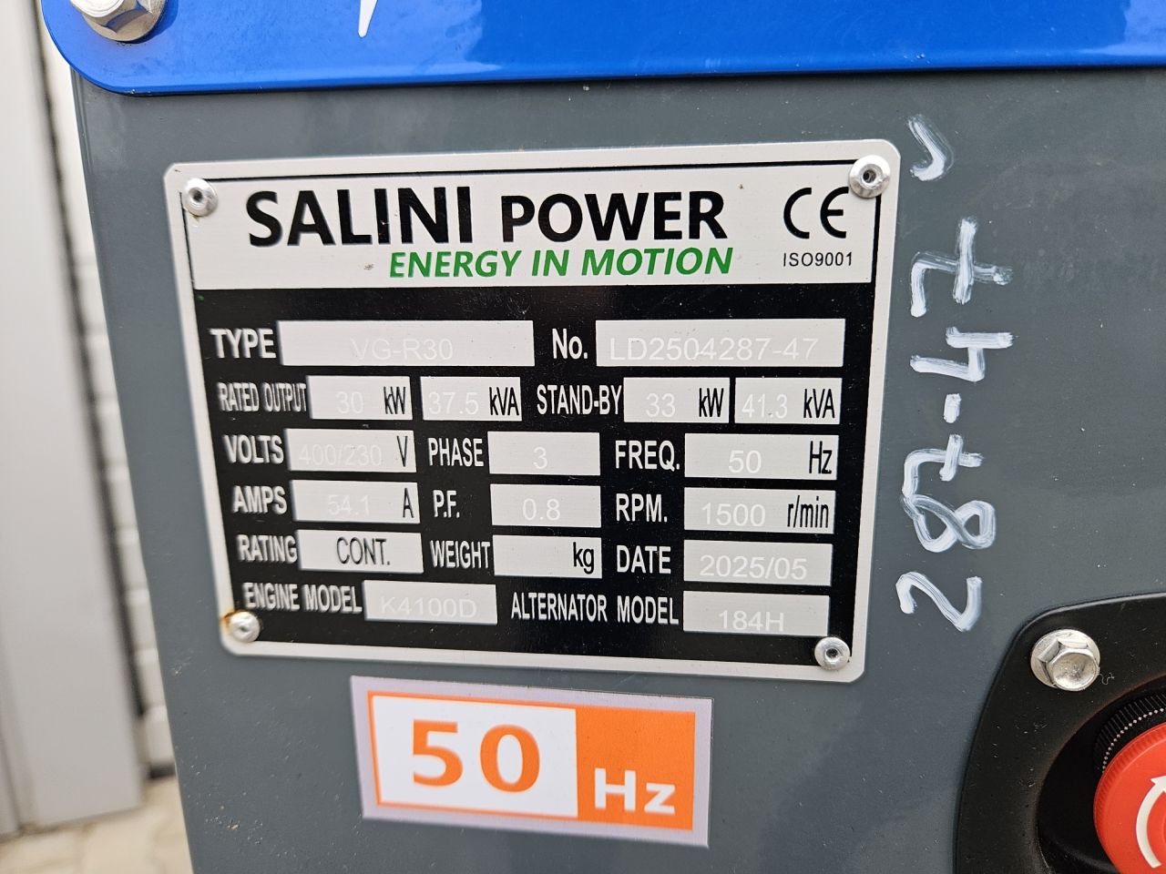 Nieuwe Salini VG-R30 37.5 Kva generator ref. LD2504288-47